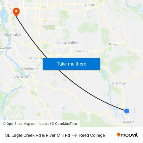 SE Eagle Creek Rd & River Mill Rd to Reed College map
