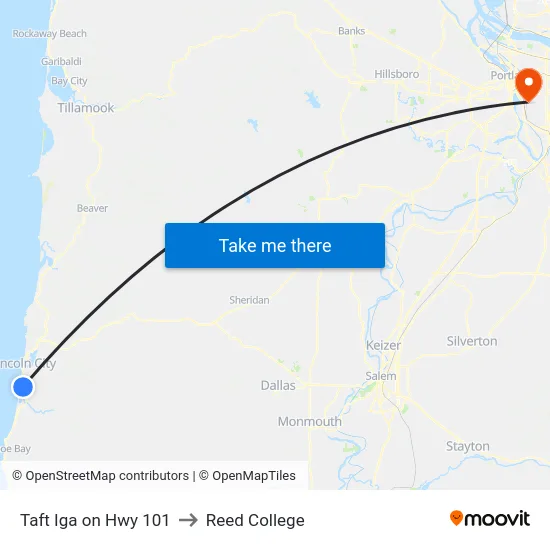 Taft Iga on Hwy 101 to Reed College map