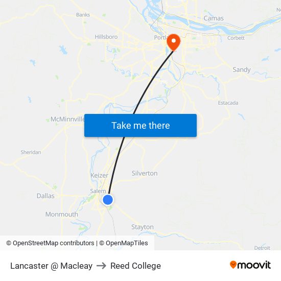 Lancaster @ Macleay to Reed College map