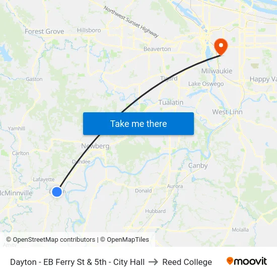 Dayton - EB Ferry St & 5th - City Hall to Reed College map