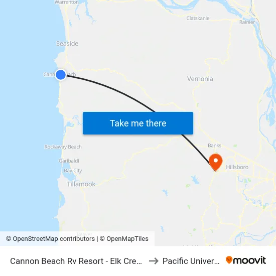 Cannon Beach Rv Resort - Elk Creek Rd to Pacific University map