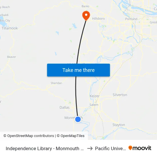 Independence Library - Monmouth St @ 2nd to Pacific University map