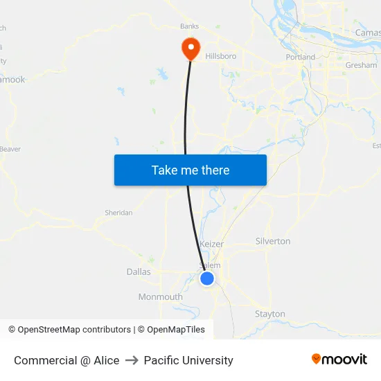 Commercial @ Alice to Pacific University map
