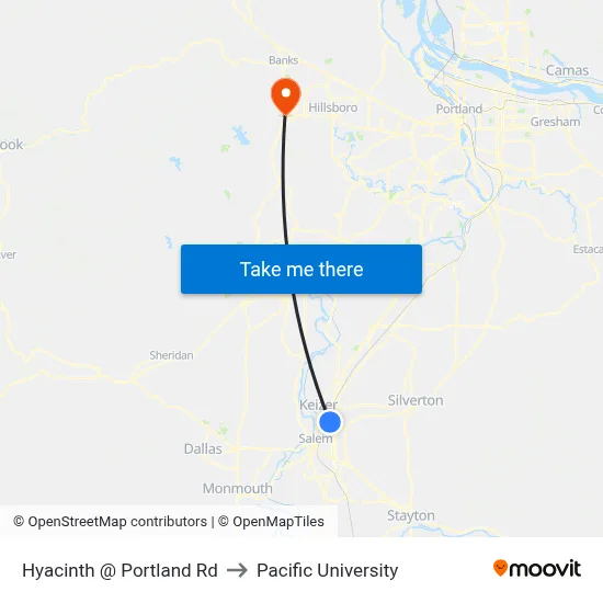 Hyacinth @ Portland Rd to Pacific University map