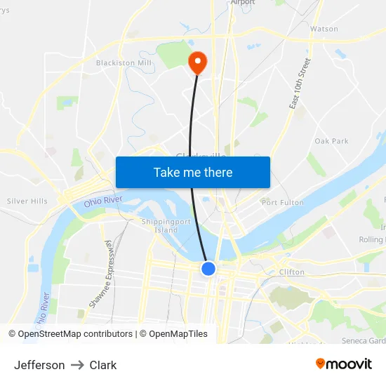 Jefferson to Clark map