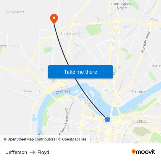 Jefferson to Floyd map