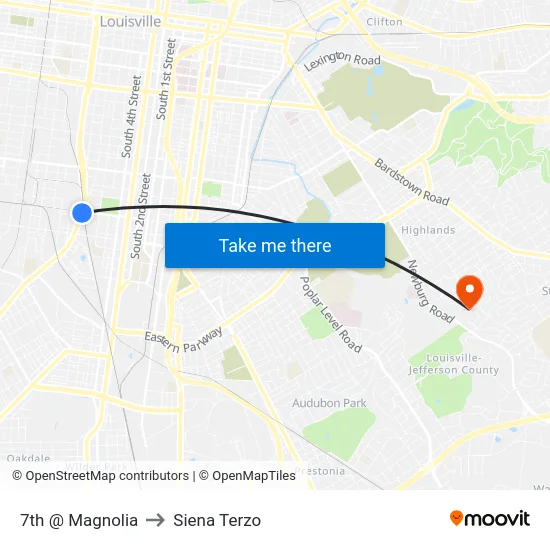 7th @ Magnolia to Siena Terzo map