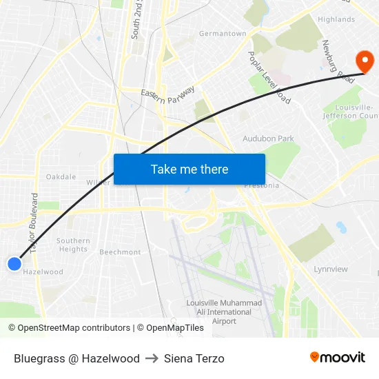 Bluegrass @ Hazelwood to Siena Terzo map
