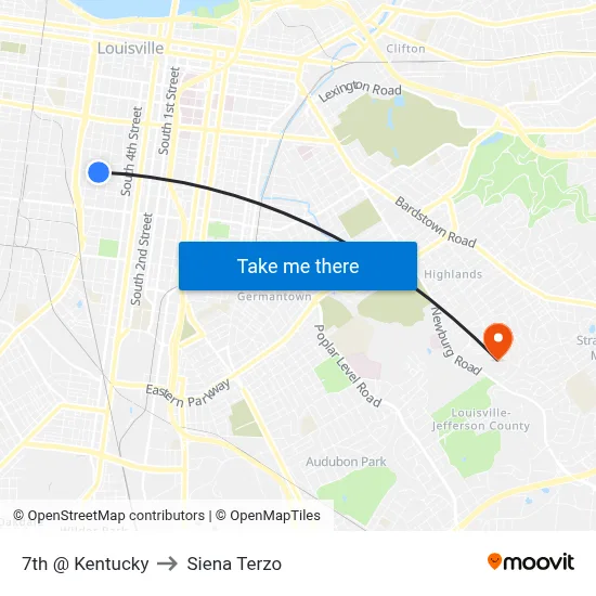 7th @ Kentucky to Siena Terzo map