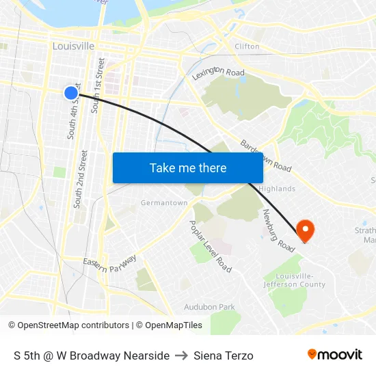 S 5th @ W Broadway Nearside to Siena Terzo map