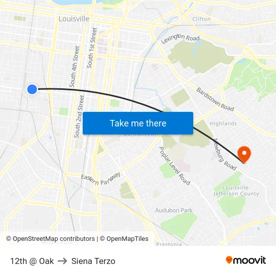 12th @ Oak to Siena Terzo map