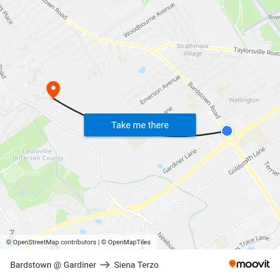 Bardstown @ Gardiner to Siena Terzo map