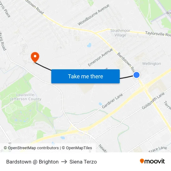 Bardstown @ Brighton to Siena Terzo map