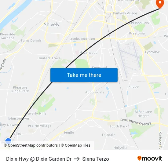 Dixie Hwy @ Dixie Garden Dr to Siena Terzo map