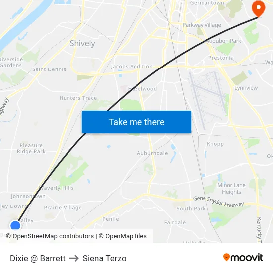 Dixie @ Barrett to Siena Terzo map
