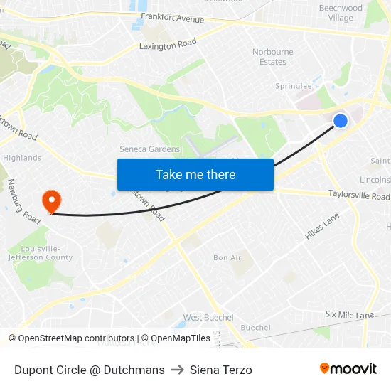 Dupont Circle @ Dutchmans to Siena Terzo map
