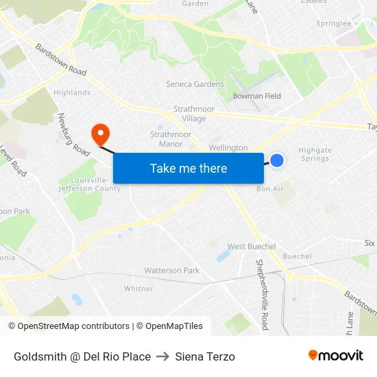 Goldsmith @ Del Rio Place to Siena Terzo map