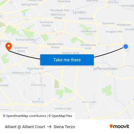 Alliant @ Alliant Court to Siena Terzo map