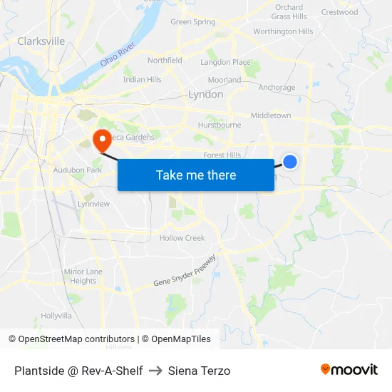Plantside @ Rev-A-Shelf to Siena Terzo map
