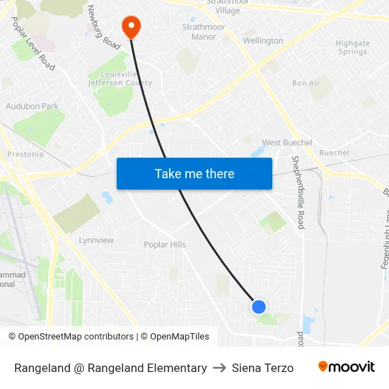 Rangeland @ Rangeland Elementary to Siena Terzo map