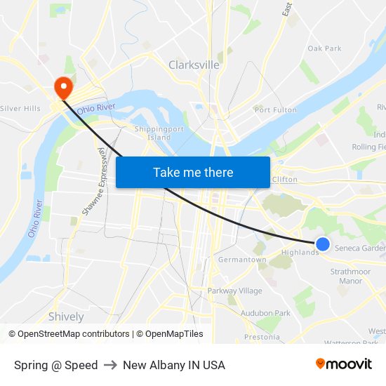 Spring @ Speed to New Albany IN USA map