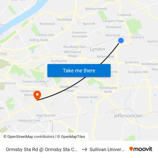Ormsby Sta Rd @ Ormsby Sta Court to Sullivan University map