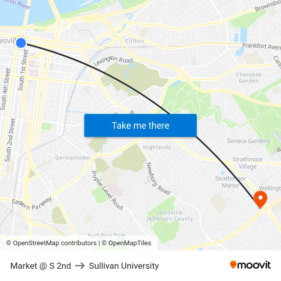 Market @ S 2nd to Sullivan University map