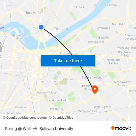 Spring @ Wall to Sullivan University map