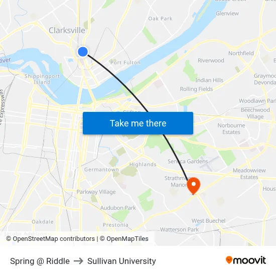 Spring @ Riddle to Sullivan University map