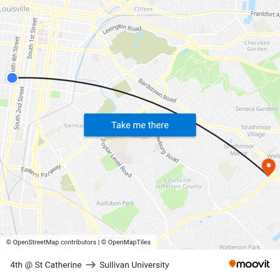 4th @ St Catherine to Sullivan University map