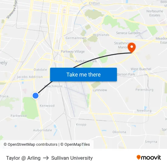 Taylor @ Arling to Sullivan University map