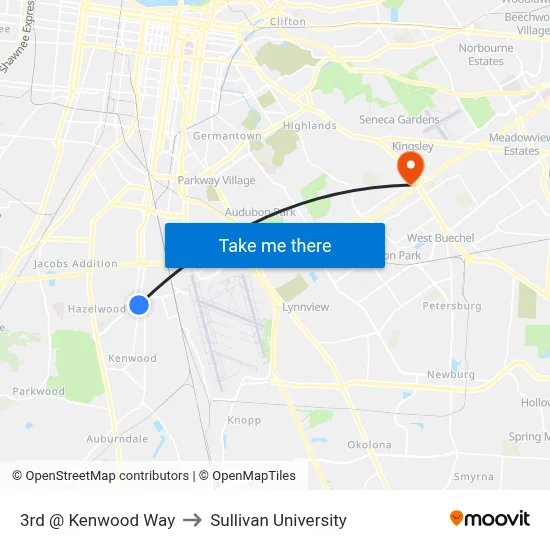 3rd @ Kenwood Way to Sullivan University map