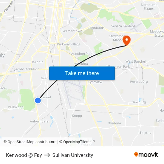 Kenwood @ Fay to Sullivan University map