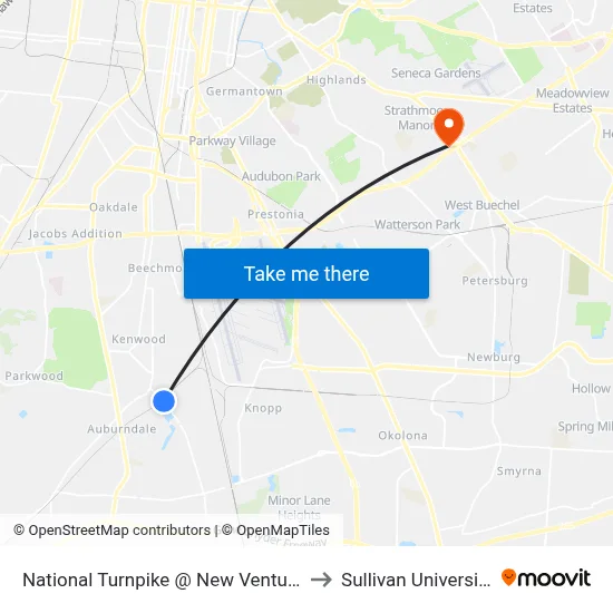 National Turnpike @ New Venture to Sullivan University map