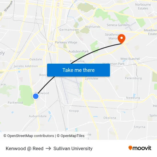 Kenwood @ Reed to Sullivan University map