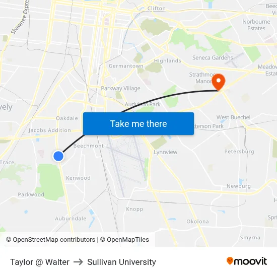 Taylor @ Walter to Sullivan University map
