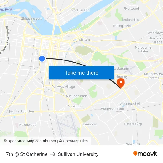 7th @ St Catherine to Sullivan University map