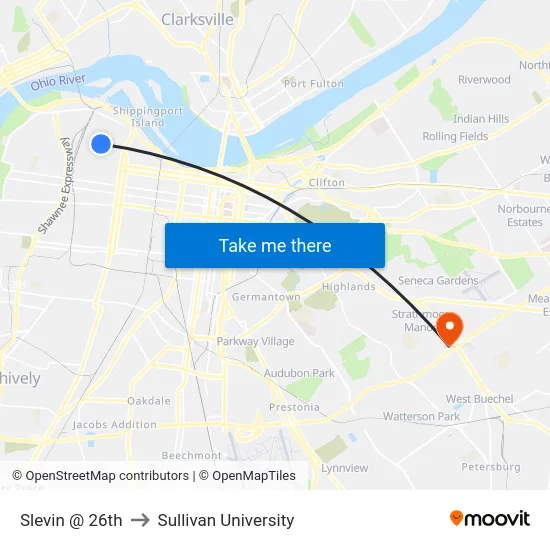 Slevin @ 26th to Sullivan University map