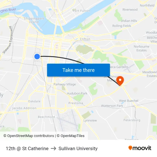 12th @ St Catherine to Sullivan University map