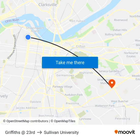 Griffiths @ 23rd to Sullivan University map