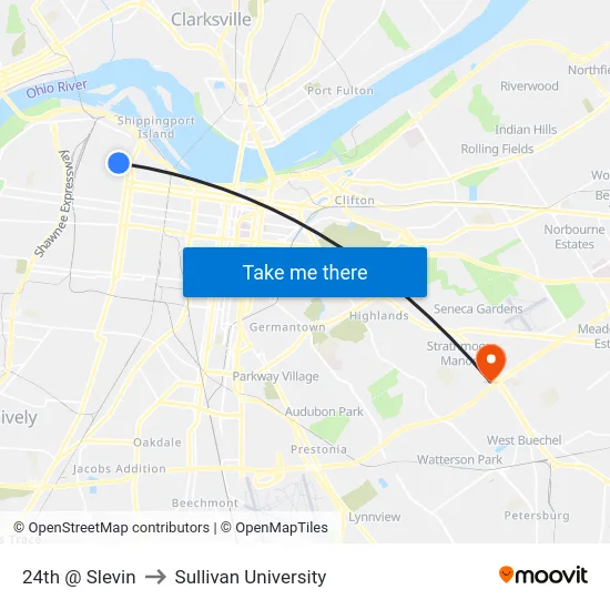 24th @ Slevin to Sullivan University map