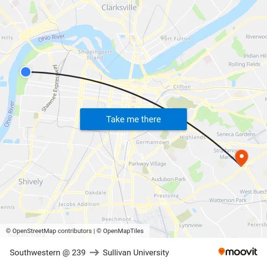 Southwestern @ 239 to Sullivan University map