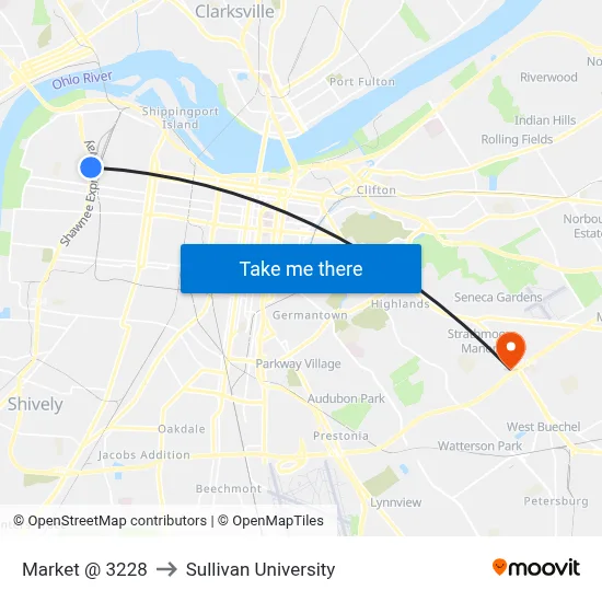 Market @ 3228 to Sullivan University map