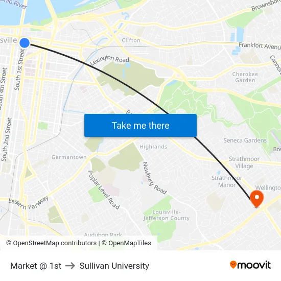 Market @ 1st to Sullivan University map