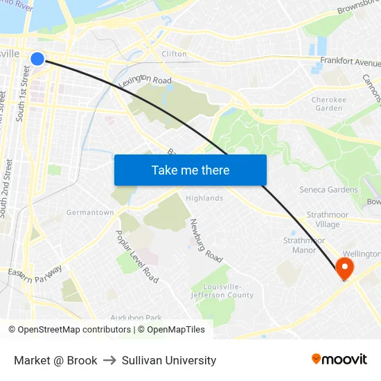 Market @ Brook to Sullivan University map