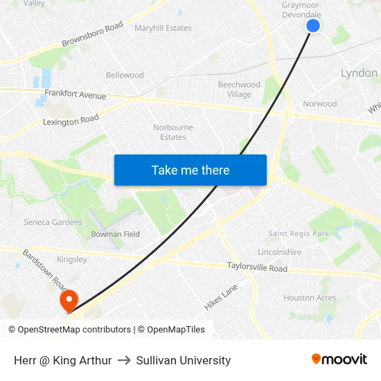 Herr @ King Arthur to Sullivan University map