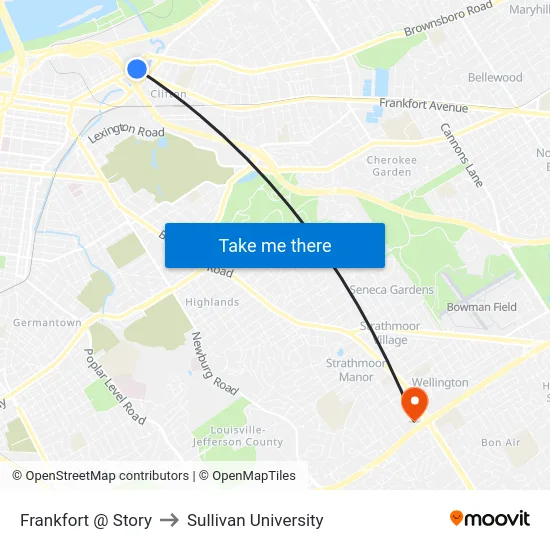 Frankfort @ Story to Sullivan University map