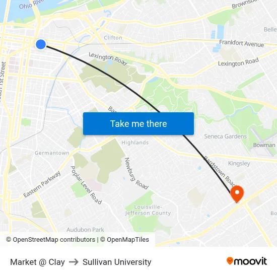 Market @ Clay to Sullivan University map