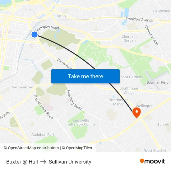 Baxter @ Hull to Sullivan University map