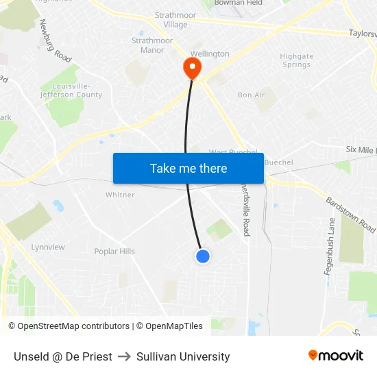 Unseld @ De Priest to Sullivan University map